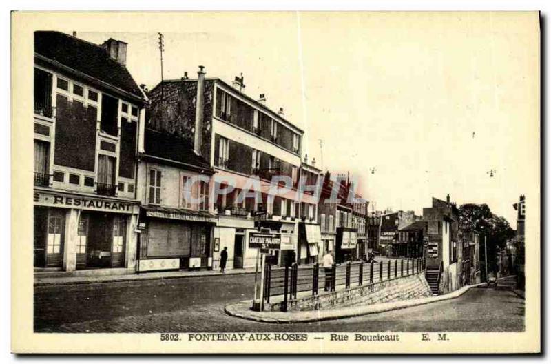 Old Postcard Fontenay aux Roses Street Boucicaut