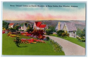 c1940 Burns Deluxe Cabins Gaylor Mountain Burns Gables Winslow Arkansas Postcard