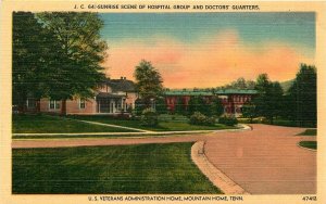 MOUNTAIN HOME TN VETERANS HOSPITAL AND DOCTORS QUARTERS LINEN POSTCARD c1940