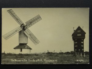 Suffolk THORPENESS Windmill & House in the Clouds - Old RP Postcard