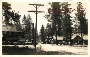 Postcard RPPC 1940s Autos Fawnskin San Bernardino California Street CA24-967