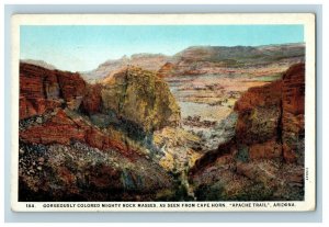 Apache Trail Arizona AZ, Gorgeously Colored Might Rock Masses Cape Horn Postcard