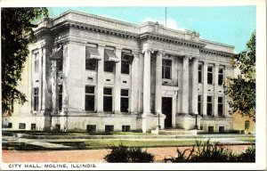 Postcard IL Rock Island County Moline City Hall Municipal Building 1910s V158