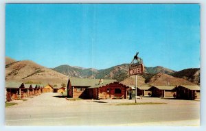 AFTON, WY Wyoming ~ The CORRAL MODERN LOG MOTEL  c1950s Roadside Postcard