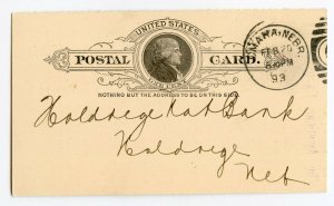 United States Postal Card The American National Bank Omaha Nebraska Dated 1893