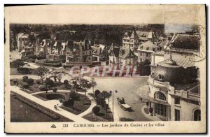 Old Postcard Cabourg Gardens and Casino and villas