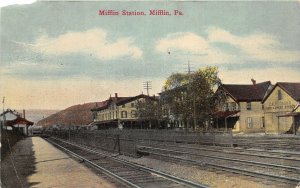 J3/ Mifflin Pennsylvania Postcard c1910 Mifflin Railroad Depot Station 240