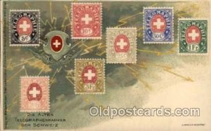 Stamps on Die Alten Unused perfect card except for a very minimal tear on bot...