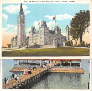 US33 postcard Canada Ottawa Parliament building and tower pier