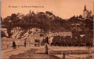 Belgium Esneux Le Pont et le Chateau Le Fy Vintage Postcard C015