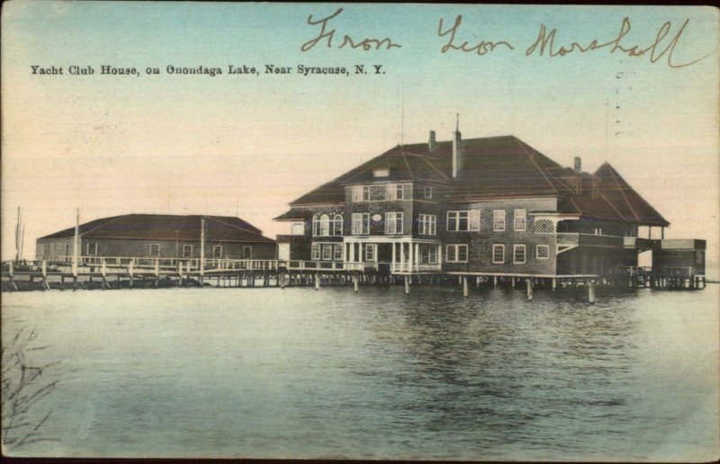 Onondaga Lake Yacht Club House Near Syracuse NY c1910 Postcard