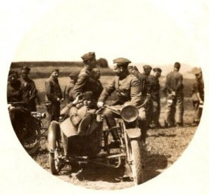 RPPC WW1 3rd Infantry Division  US Army  Indian Motorcycle Postcard