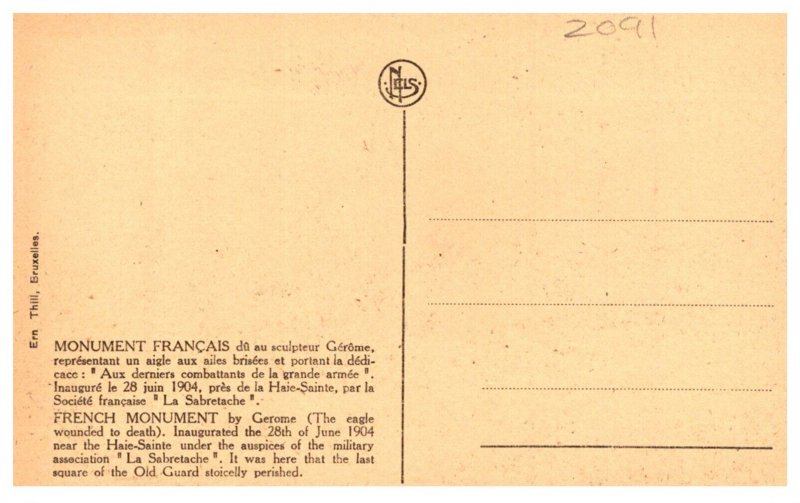 Belgium Waterloo  French Monument