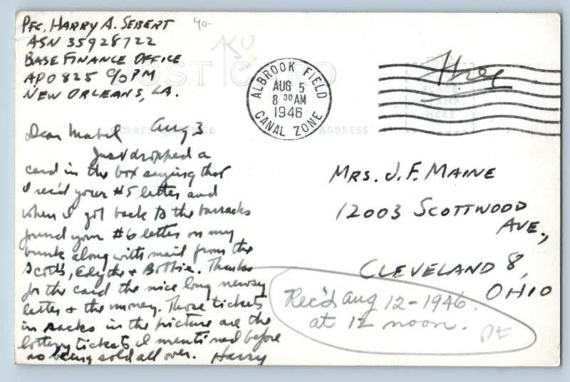 Panama Postcard Chinese Building and Street Scene 1946 Vintage RPPC Photo