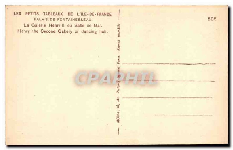 Old Postcard The Small Tables Ile de France Palace of Fontainebleau The Henry...