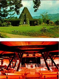 2~Postcards Kilauea, Kauai HI Hawaii ST SYLVESTER'S CHURCH & INTERIOR Religion