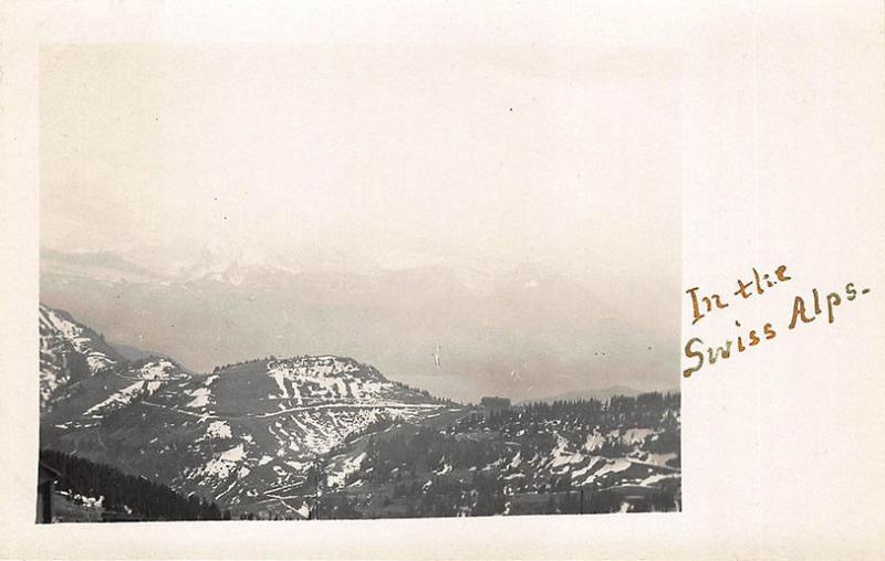 Switzerland In The Swiss Alps Panoramic View Real Photo RPPC Postcard