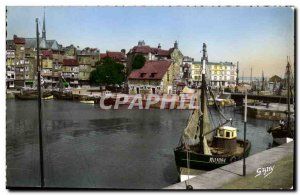 Modern Postcard Honfleur Old Basin and Lieutenancy Boat