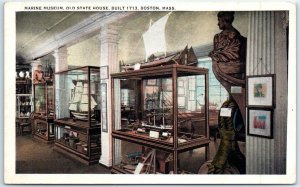 Postcard - Marine Museum, Old State House - Boston, Massachusetts