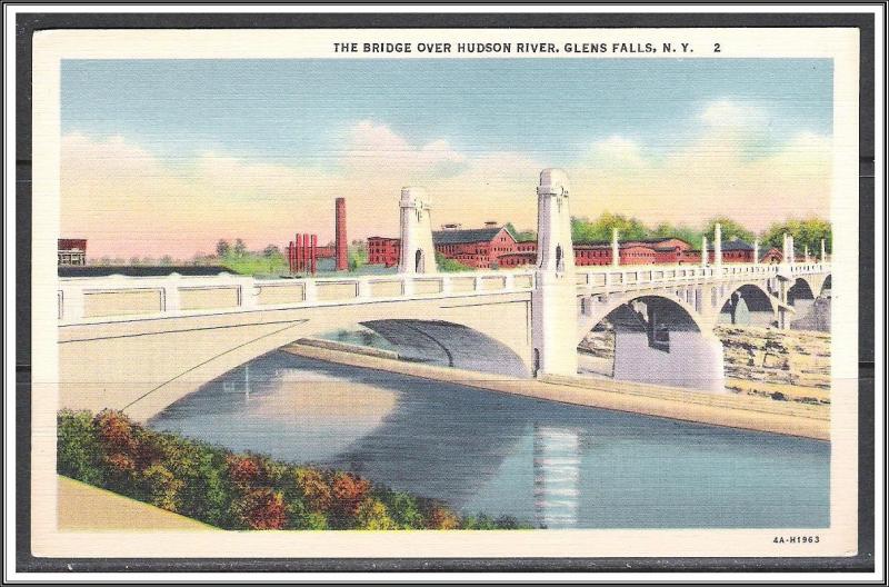 New York, Glens Falls The Bridge Over Hudson River - [NY-245]