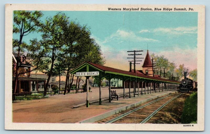 Postcard PA Blue Ridge Summit Western Maryland WMRR Railroad Train
