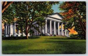 Richmond VA~Virginia State Capitol~Designed After Ancient Roman Temple~Linen PC