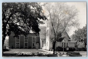 Ida Grove Iowa IA Postcard RPPC Photo 1st Methodist Church Cars Dayton OR 1963