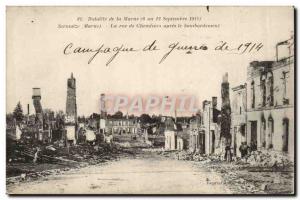 Sermaize les Bains Postcard Ancient Ruins Street Cheminon after bombing