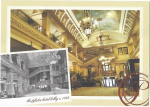 Split View the Pfster Hotel Lobby 1898 and Present Milwaukee Wisconsin 4 by 6