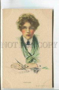 478153 Philip BOILEAU Sad BELLE Girl writing letter Loneliness postcard R&N #372