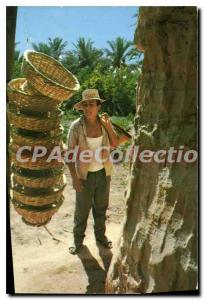 Modern Postcard Gabes TUNISIA seller of wicker baskets