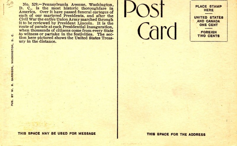 DC - Washington. Pennsylvania Ave looking toward U.S. Treasury