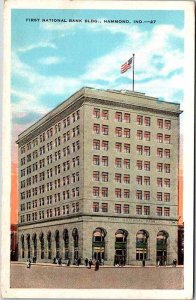 Postcard BANK SCENE Hammond Indiana IN AO0944