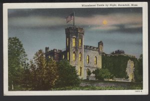 Massachusetts HAVERHILL Winnekenm Castle by Night Pub by Louis Pearl ~ WB