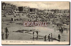 Old Postcard Mers les Bains Beach