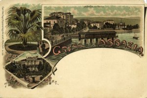 croatia, ABBAZIA OPATIJA, Multiview, Villa Angiolina (1899) Postcard