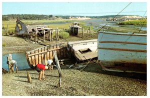 Old Boats at Wellfleet Cape Cod Massachusetts Postcard