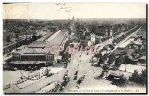 Old Postcard Paris Panorama of the Rue de Lyon and the Bastille Boulevard