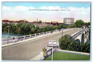 c1950's Dillingham Street Bridge Columbus Georgia GA Unposted Vintage Postcard 