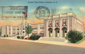 Vintage Postcard 1943 View of High School Building Charlotte North Carolina N.C.