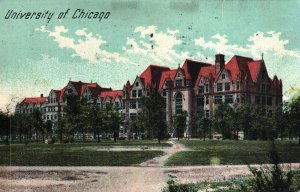 VINTAGE POSTCARD UNIVERSITY OF CHICAGO BUILDINGS & GROUNDS MAILED CHICAGO 1914