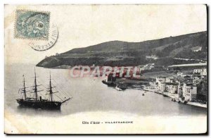 Old Postcard Villefranche Sur Mer Boat