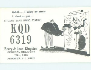 Pre-1980 RADIO CARD - CB HAM OR QSL Andover New Jersey NJ AH0537