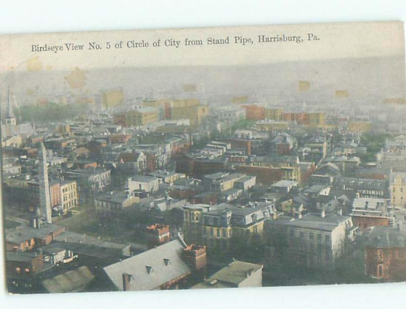 Unused Divided-Back AERIAL VIEW OF TOWN Harrisburg Pennsylvania PA n4022