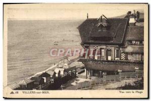 Old Postcard Villers sur Mer View From the Beach