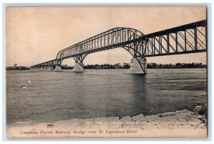 Canadian Pacific Railway Bridge Over St. Lawrence River Near Montreal Postcard