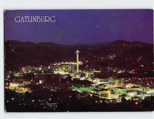 Postcard Nighttime in the Gateway Gatlinburg Tennessee USA