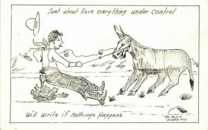 Douglas Arizona Tom Moore Cowboy Comic Humor 1930s Postcard 20-9066