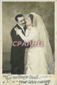 Old Postcard My best wishes Nour Female your marriage