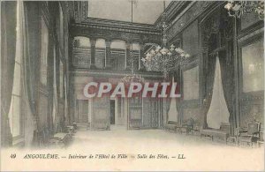 Postcard Old Angouleme Interior of City Hall Salle des Fetes